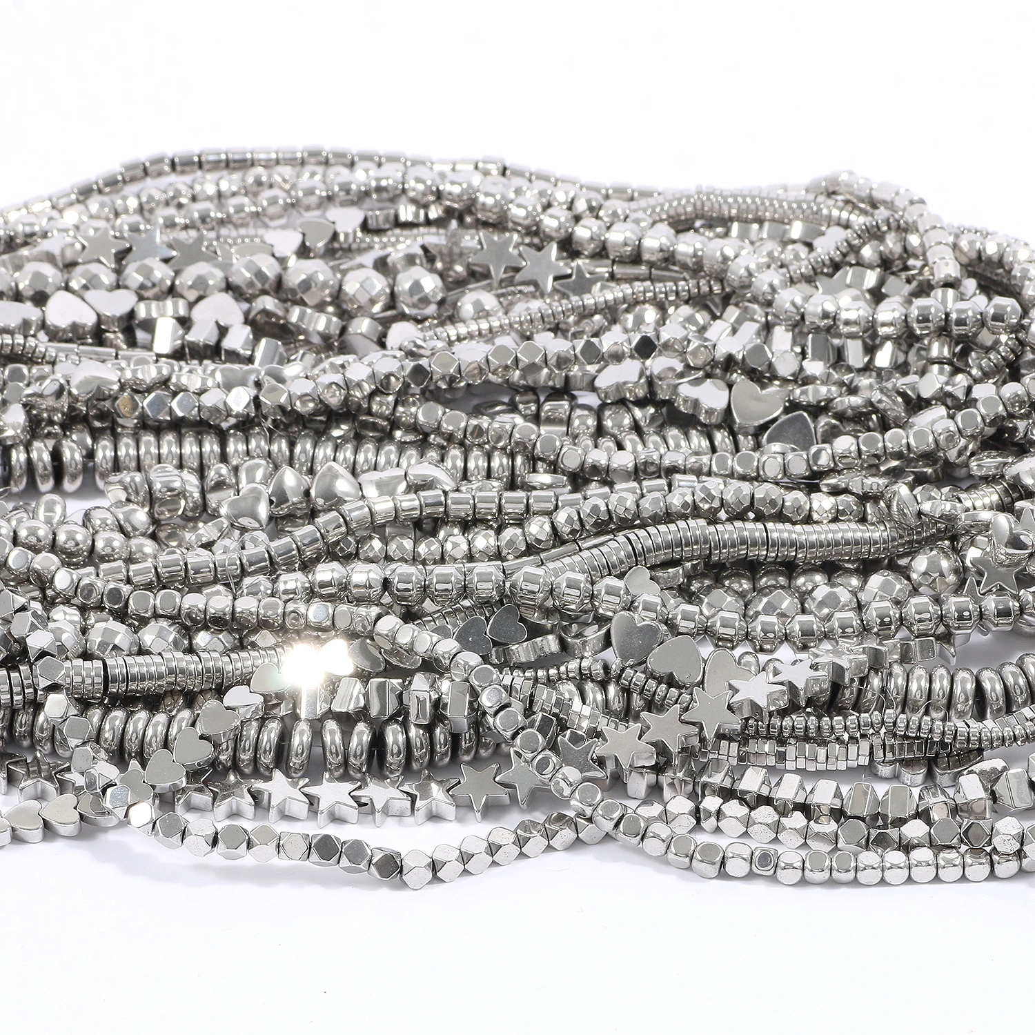 Rhodium Hematite Stone Beads 2