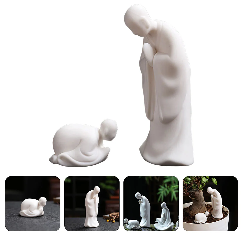 

Buddha Worship Ornaments Monk Sculpture Tea Table Decor Tearoom Small Statue Desktop Home