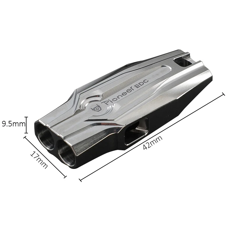Titanium Alloy High Decibel Double Tube Whistle Outdoor Camping Survival Portable Multifunctional EDC Whistle Survival Equipment