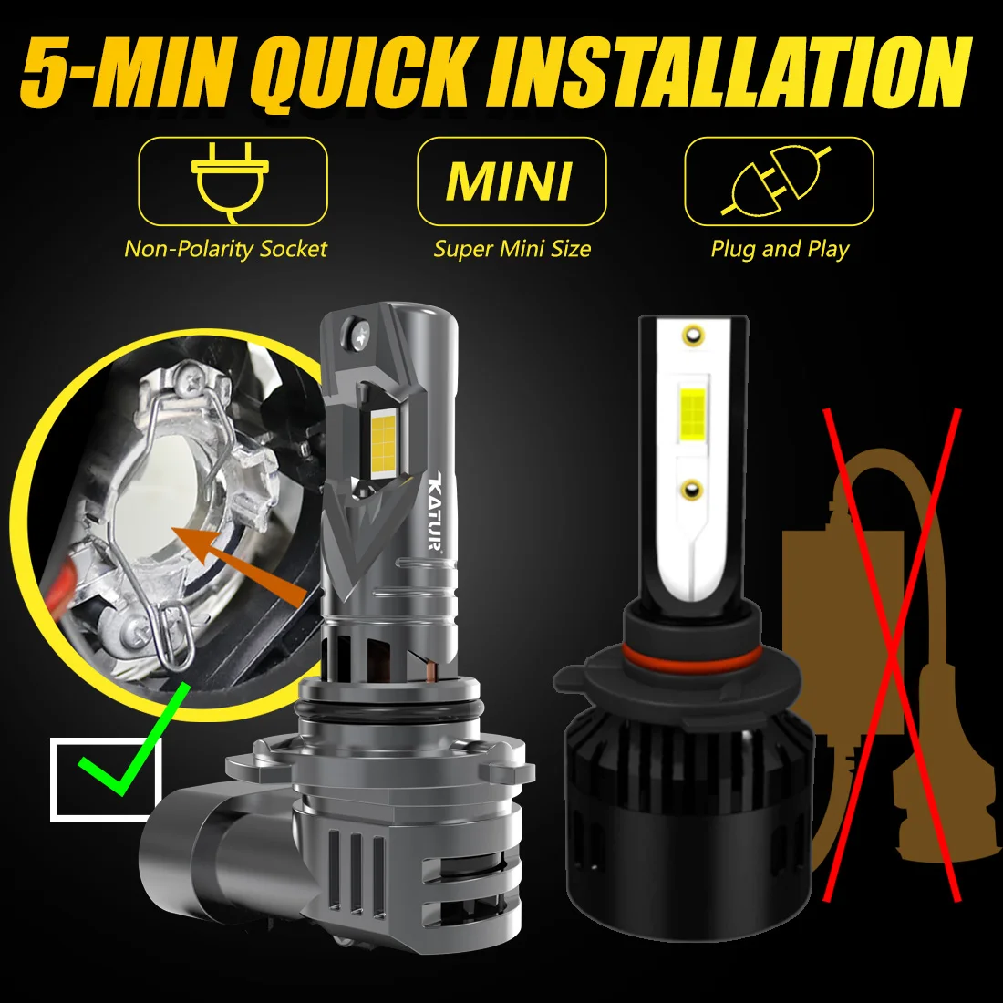 2x 9005 HB3 9006 HB4 LED Headlight Bulb Canbus Car Head Fog Light 6000K 20000Lm High Power For Kia Sportage Rio 3 4 Stonic
