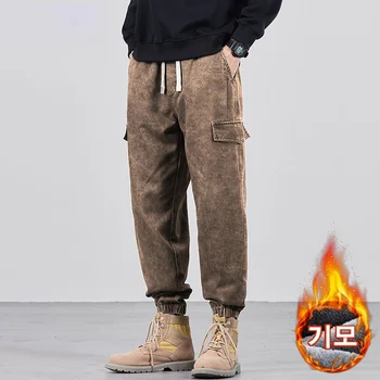 Trend-in men's Washing-up Cargo-and-go Jeger pants casual style and warm warmth at once! LP0906