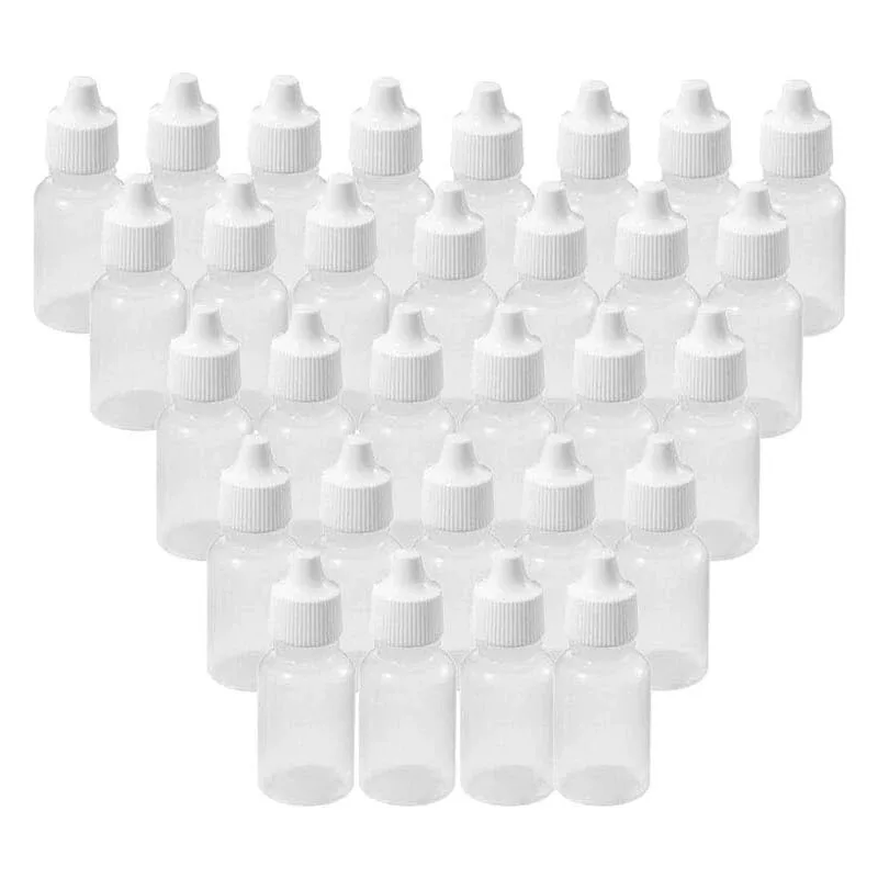 10PCS Eyes Liquid Dropper Refillable Bottles 3ML/5ML/10ML/15ML/20ML/30ML/50ML Empty Plastic Squeezable Paint DIY Containers