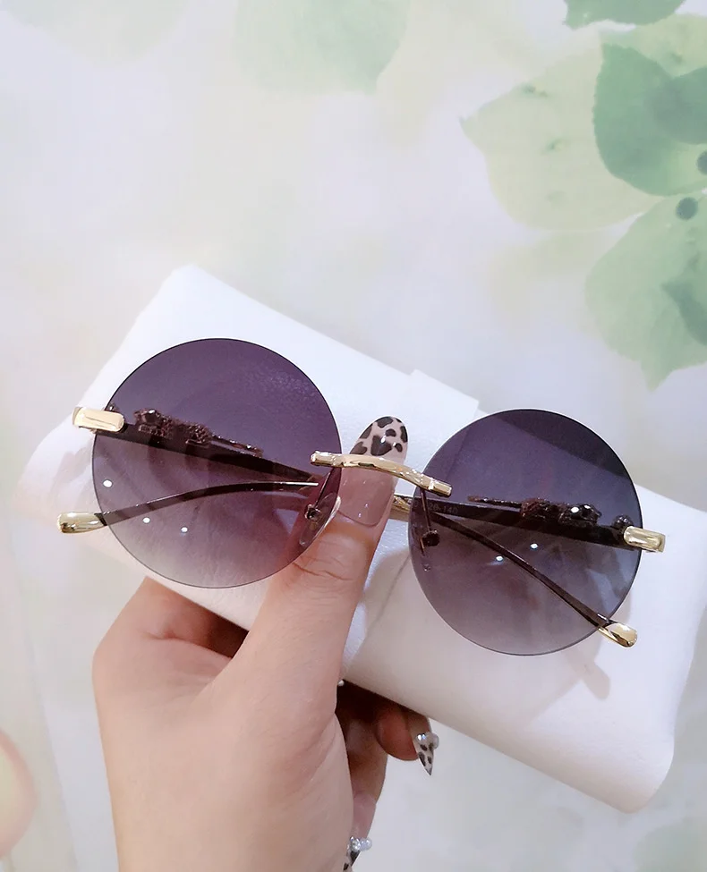 Leopard Leg Sunglasses For Women & Men Vintage Alloy Round Pilot_voghion.com