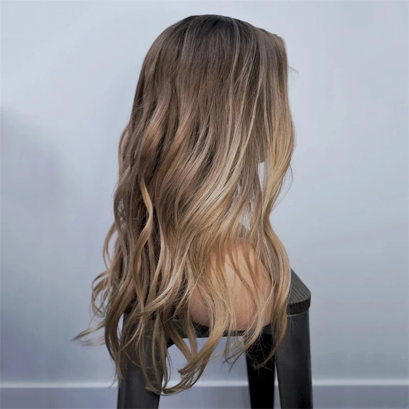 Long 180%Density Ombre Blond 22inch 5x5 Silk Base Body Wave Jewish Human With BabyHair HD Lace European Hair Preplucked Glueless