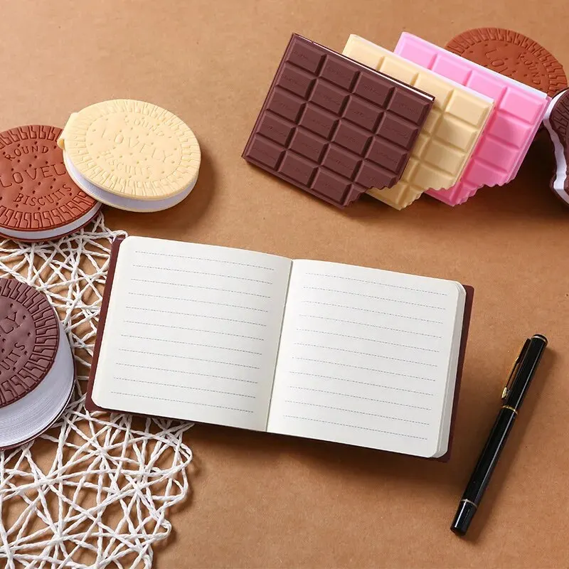 1pcs Cookie Memo Book Creative Stationery Notebook Chocolate Fragrance Mini Portable Notepad Funny Cute School Supply