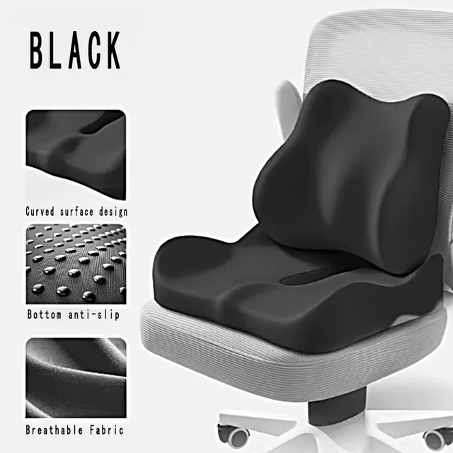 Ergonomic Memory Foam Seat Cushion – Comfort Pad for Office Chairs & Wheelchairs 2