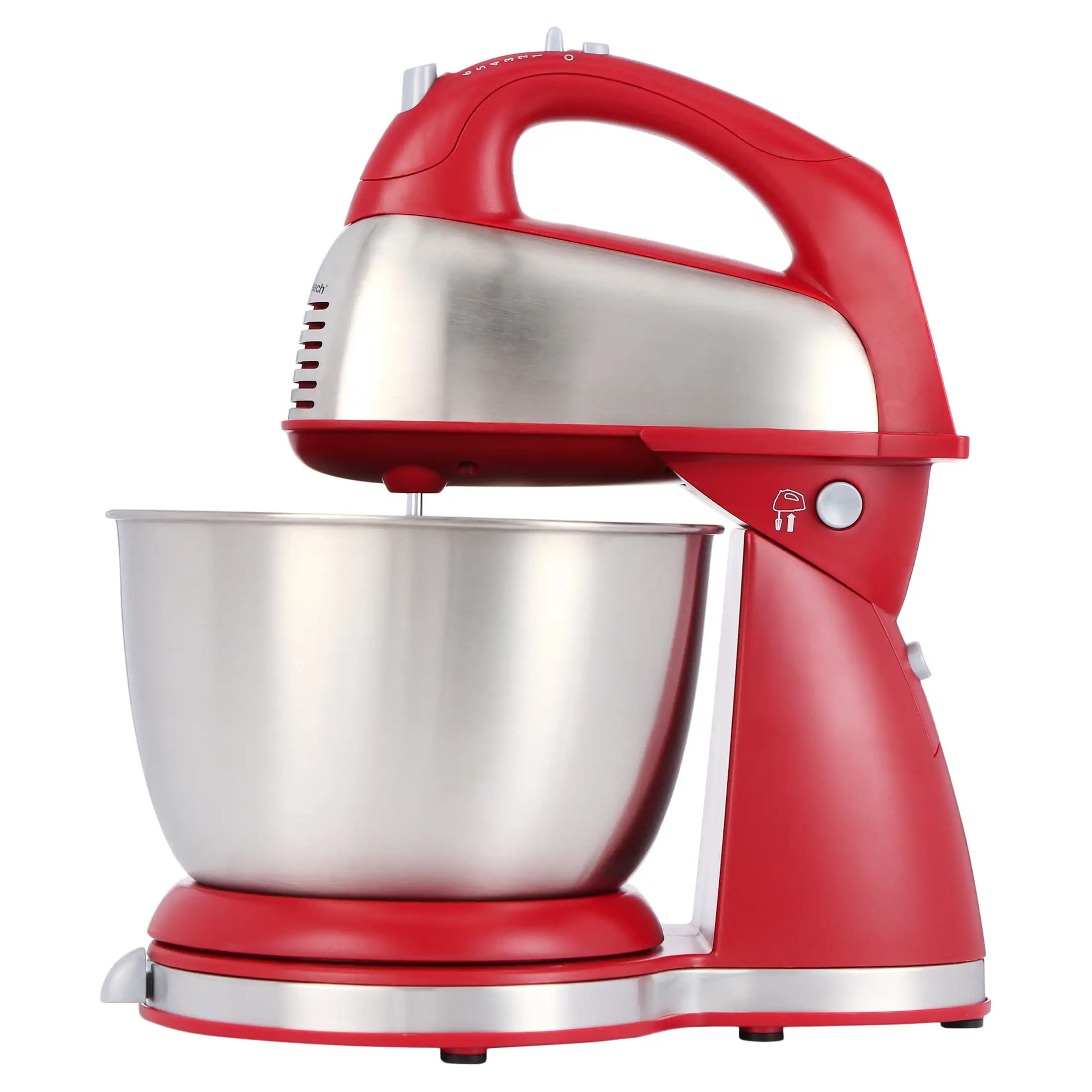 Hamilton Beach Classic Stand and Hand Mixer, 4 Quarts, 6 Speeds with  QuickBurst, Bowl Rest, 290 Watts Peak Power, Red (64654)