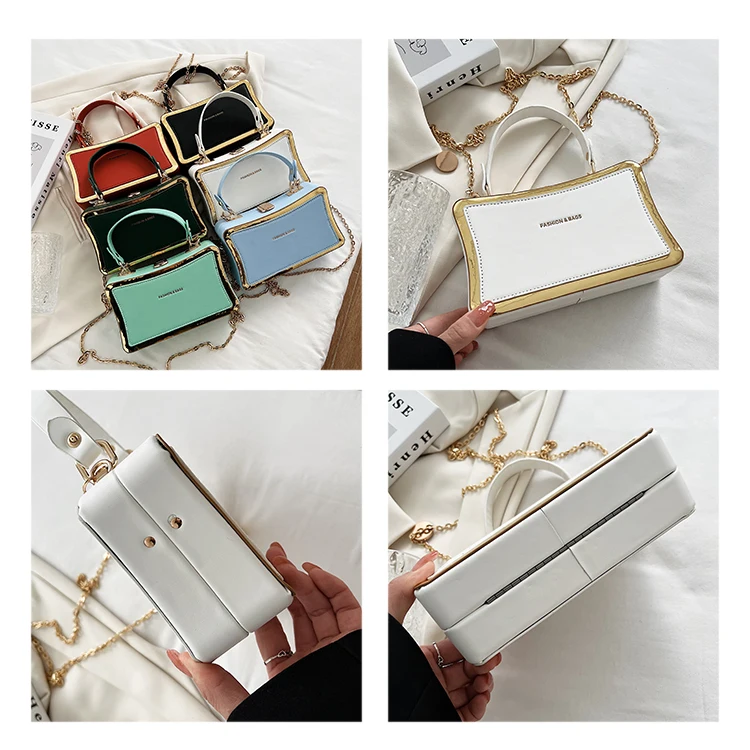 Simple Fashion Box Design Purses and Handbags for Women Designer Chain  Shoulder Bag Party Wedding Clutch Ladies Crossbody Bag