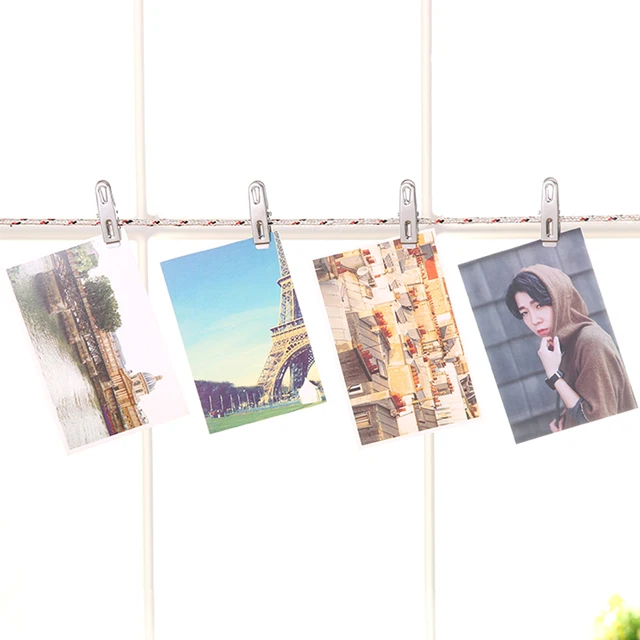 40 db Rozsdamentes Acél Klipek Ruhák Fotópapír Csappintos Ruhacsipeszek Háztartási Otthoni Dekoráció Fém Klipkészlet Tároló - Image 6