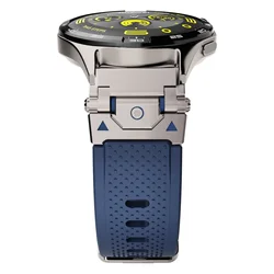 Men's Sports 22mm Silicone Band with Metal Connector - Ultimate Bracelet Strap for 22mm (Titanium blue)