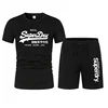 Summer Fashion Printed Men's Shorts Set, Men's Quick Drying And Breathable Outdoor Fitness And Sports Set, Short Sleeved T-Shirt 1