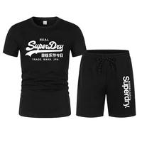 Summer Fashion Printed Men's Shorts Set, Men's Quick Drying And Breathable Outdoor Fitness And Sports Set, Short Sleeved T-Shirt 1