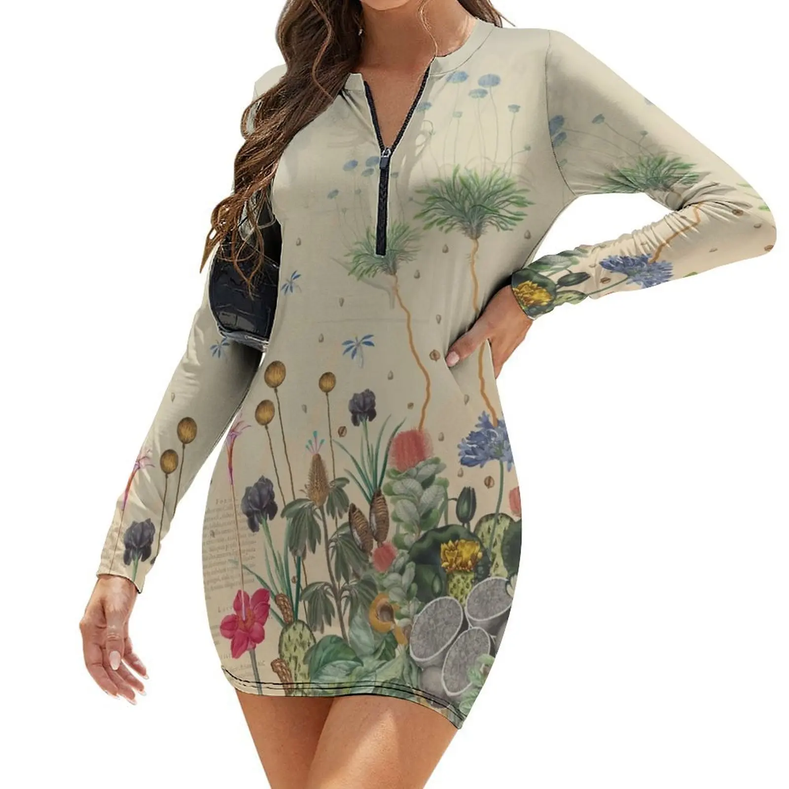 

FANTASTIC BOTANICAL Long-Sleeve Bodycon Dress Dress for girls Dance dresses