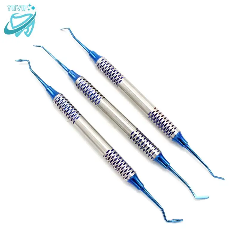 6pcs Dental Composite Resin Filling Spatula Titanium plated Head Resin Filler Set thick handle Restoration set Dental Instrument