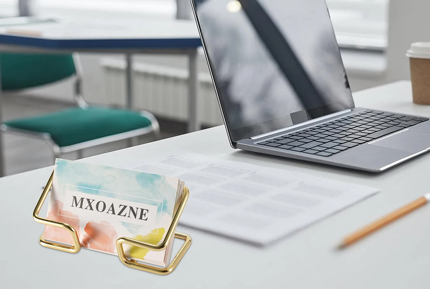 사무실용 데스크탑 비즈니스 카드홀더, 명함 디스플레이 랙, 카드 디스플레이 홀더, 금속 명함 디스플레이, 1PC