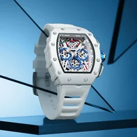 Montre de luxe pour hommes ONOLA mode décontracté multifonctionnel bande de Silicone étanche montre à Quartz blanc 4