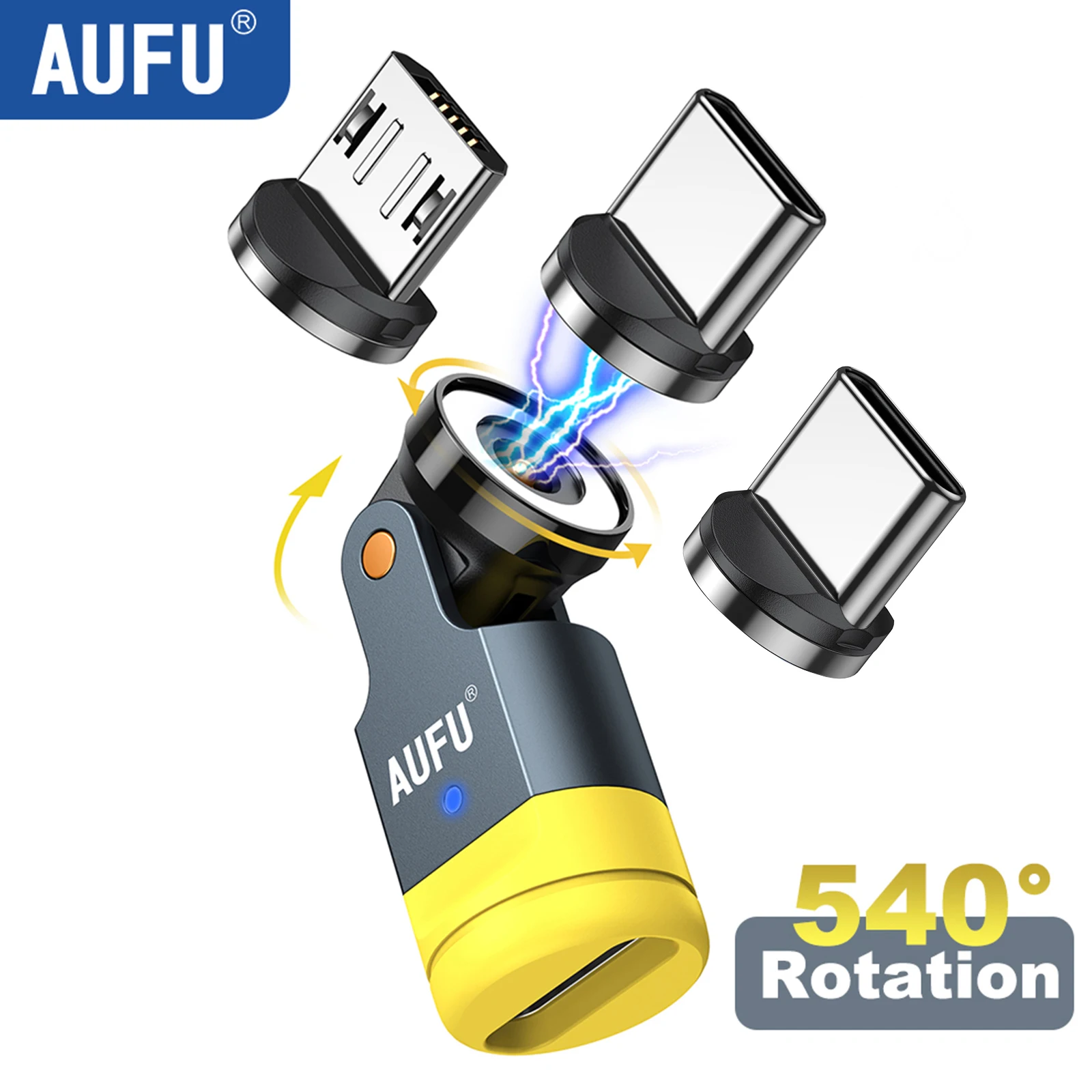 AUFU 540° Rotating Magnetic OTG Adapter - Universal Male Converter