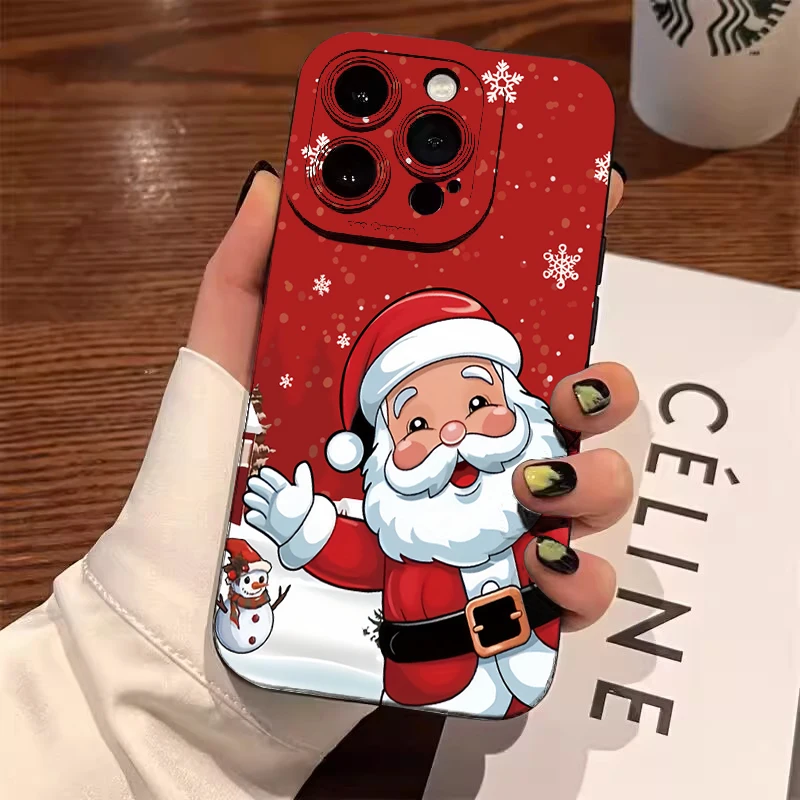 Festive Santa Claus & Elk Christmas Tree Shockproof Phone Case
