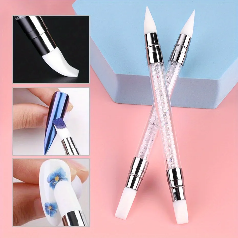 Double Head Silicone Nail Art Pen Carving Dotting