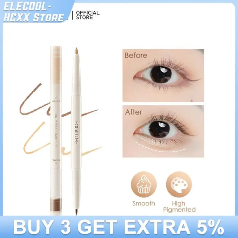 

FOCALLURE Double Head Natural Eyeliner Lying Silkworm Pen Brighten Enlarge Eyes Long Lasting Waterproof Quick-drying Cosmetics