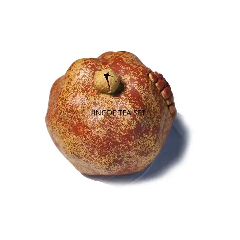 Yixing Purple Clay Tea Pet Accessories Pomegranate Simulation Fruit Sculpture Craft Chinese Tea Set Accessories