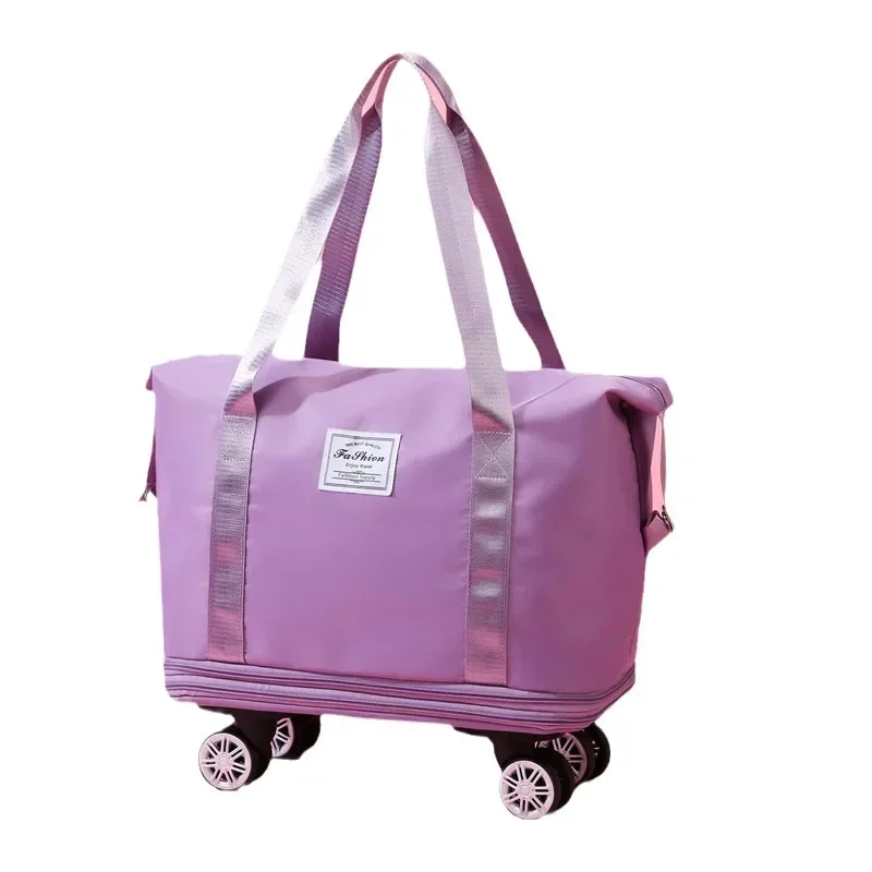 

Rolling Duffle Pack Foldable Travel Bag with Wheels Handle Pocket Dry Wet Multi-function Wheel Travel Bag Luggage Bag