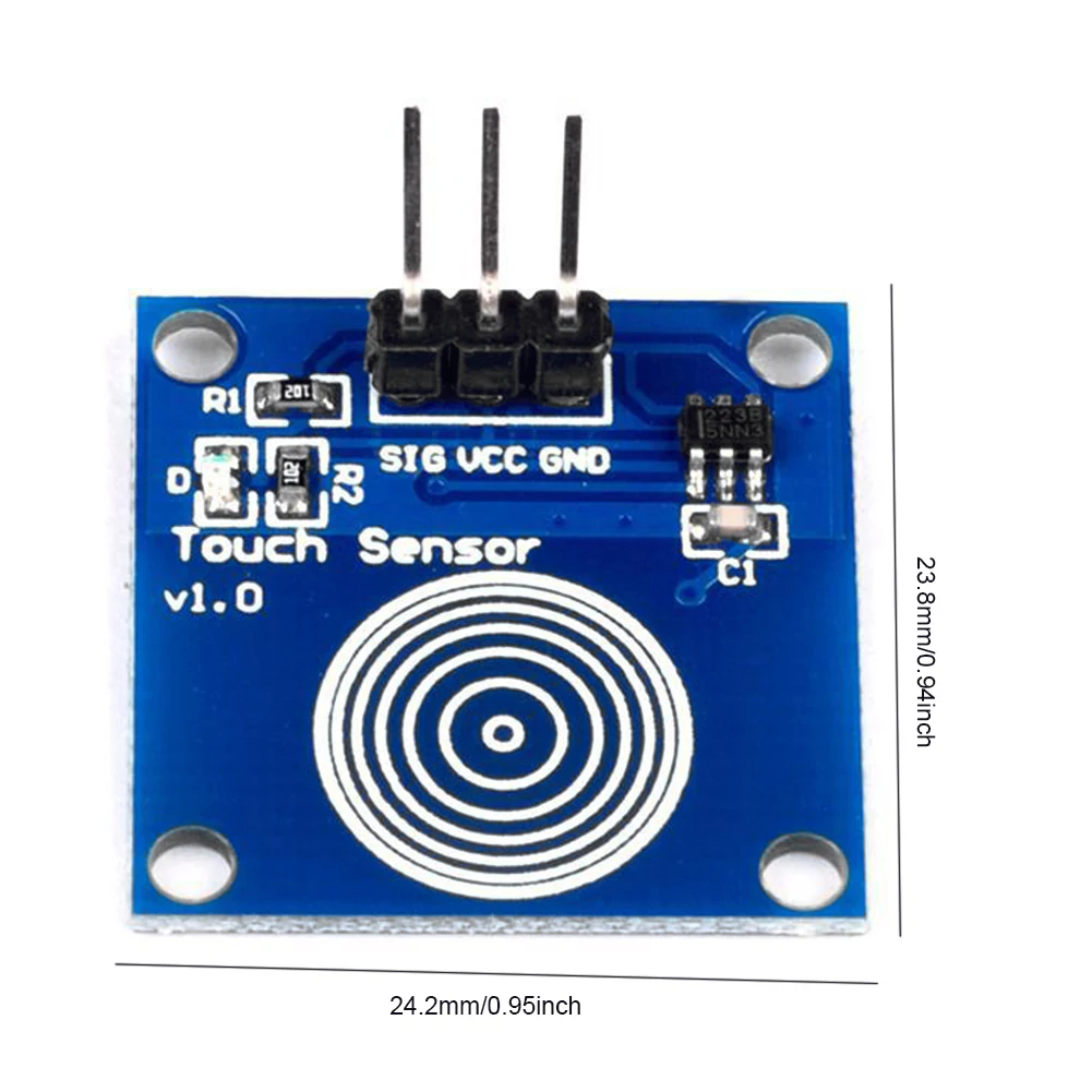 TTP223 터치 스위치 센서 용량성 터치 스위치 모듈 2-5.5V DC