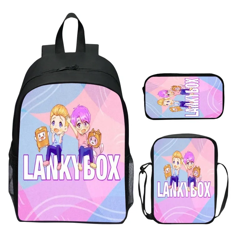 

Lankybox Backpack Teenage Girl Boy Knapsack Pencil Case Student Large Capacity Bookbag Three-piece Large Capacity Mochila