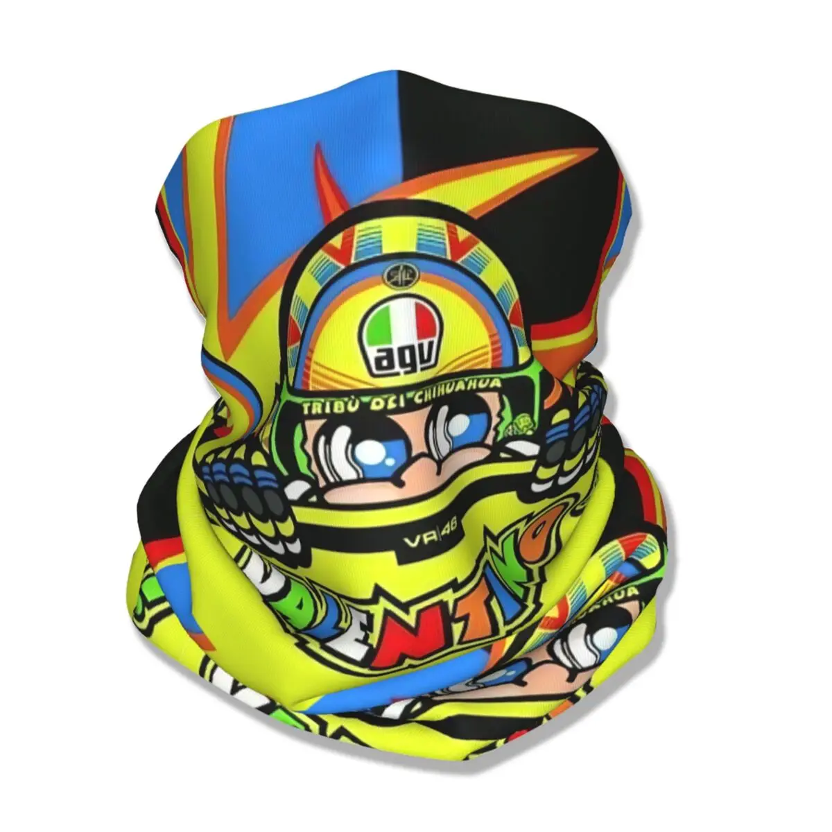 Motorcycle bandana racing neck cover printed Rossi balaclavas wrap scarf warm headwear unisex adult washable