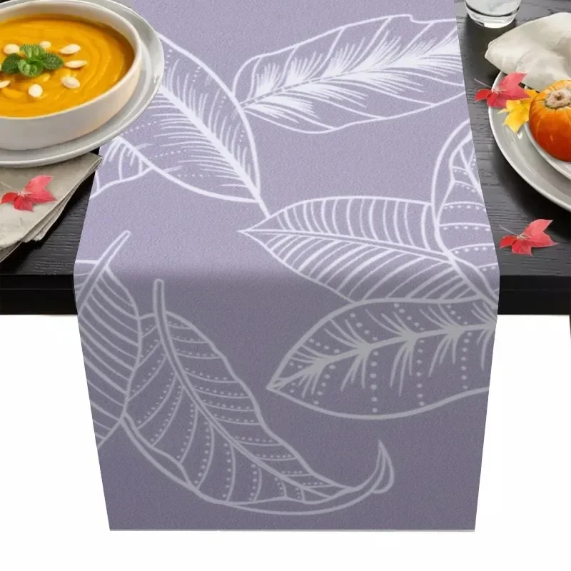 

Spring Summer Modern Minimalist Leaf Custom Table Runner Pattern European Home Kitchen Table Decoration Tablecloth Wedding Party