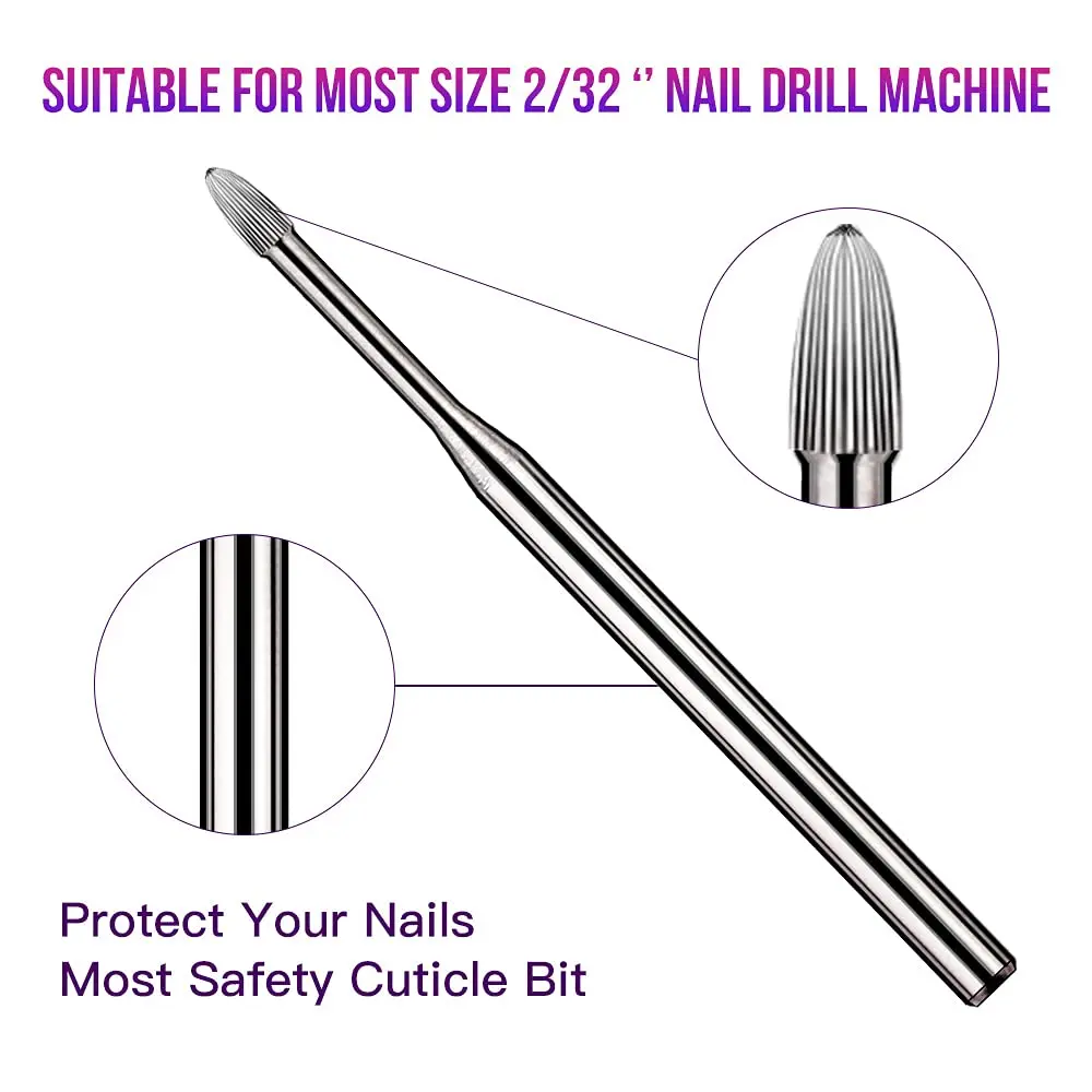 SafetyTungstenNailDrillBits332CuticleCarbideMillingCutters