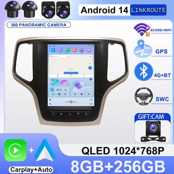 9,7 pulgadas para Jeep Grand Cherokee 2014 - 2017 estilo de Radio de coche Android 14 reproductor Multimedia Carplay 2din GPS Auto estéreo DVD 1