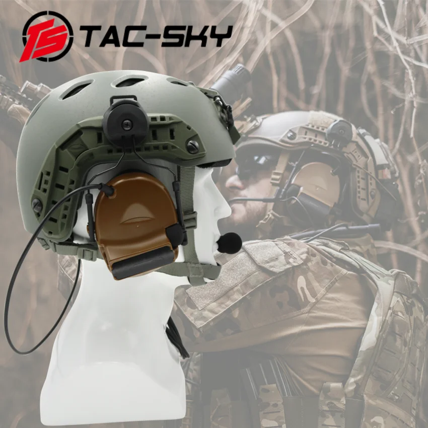 TS TAC-SKY COMTAC II Tactical Helmet ARC Rail Adapter Bracket C2 Headset for Tactical Airsoft Hunting Hearing Protection Headset