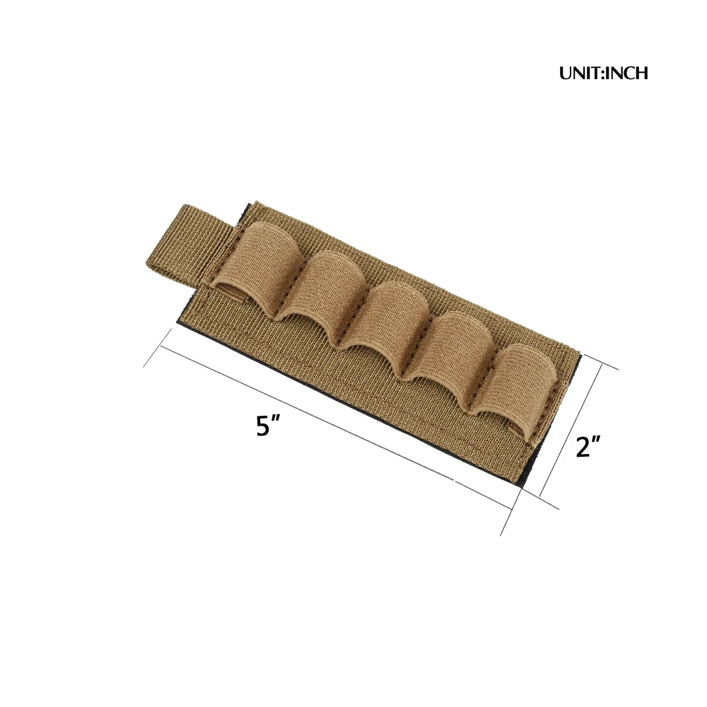 Tactical Shotgun Ammo Pouch - 5-Round Shell Holder with Magic Tape