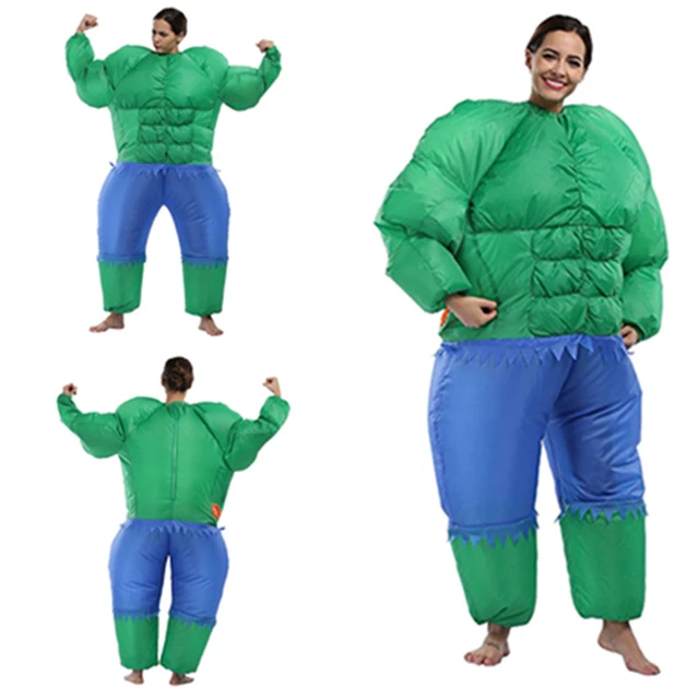 Erwachsene Fatsuit Inflatable Aufblasbares Kostüm Jumpsuit Grün