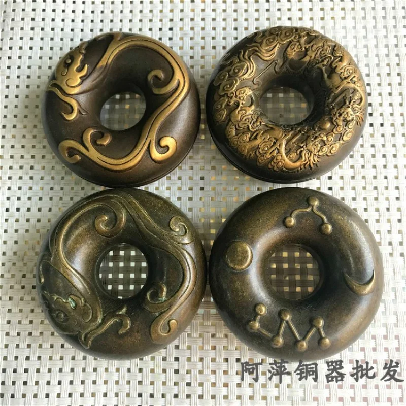 Antique Copper Tiger Support Handbell Tiger Support Bell String Bell Folk Township Doctor Middle Gossip Brass Medicine Bell Copp