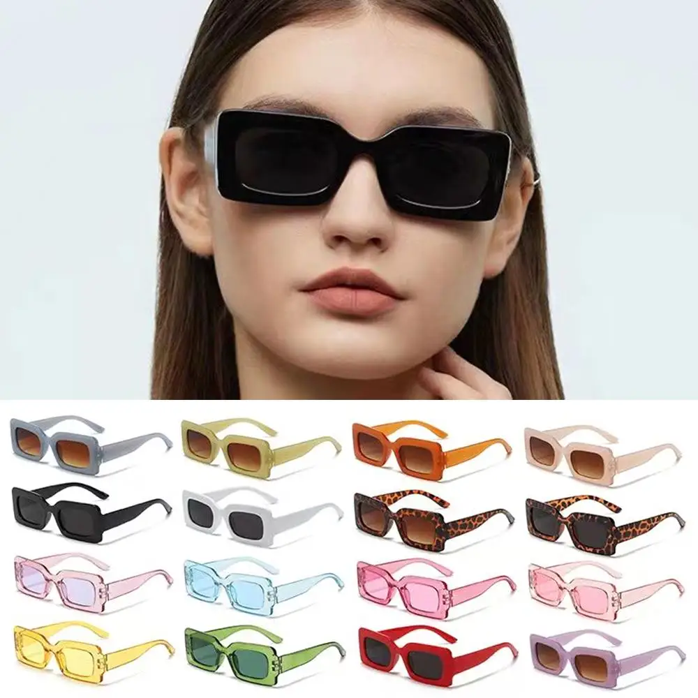 

Trendy UV400 Protection Candy Color Vintage Shades Y2K Sun Glasses Sunglasses for Women Men Rectangle Sunglasses