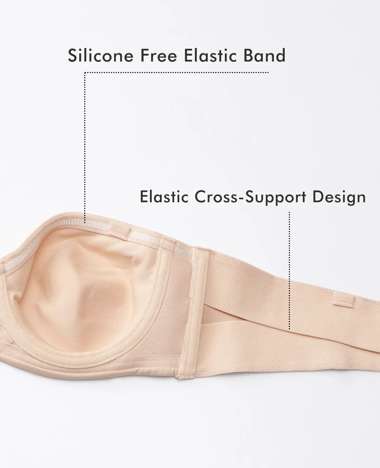 Women's Strapless Bra Unlined Underwire Minimizer Plus Size Support Multiway
