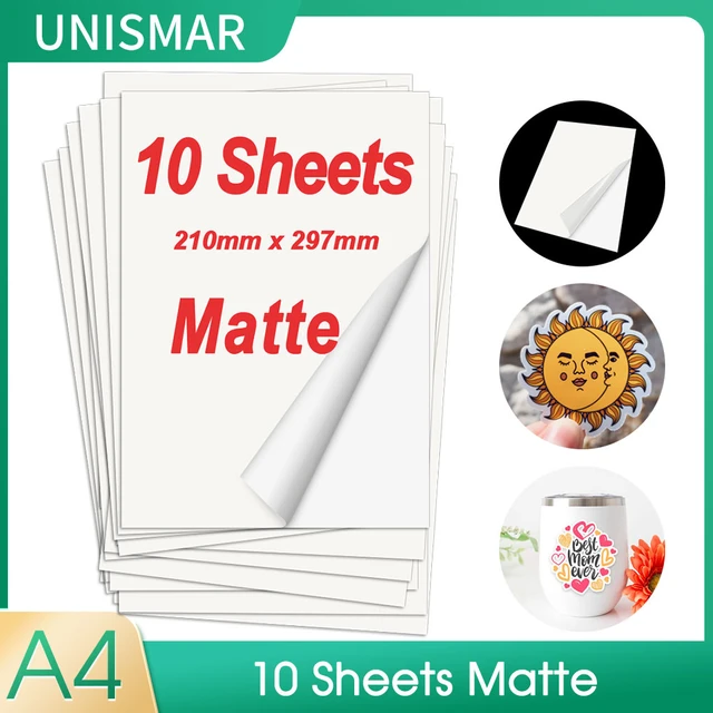 10Sheets A4 Transparent Printable Vinyl Sticker Paper Waterproof Self- Adhesive paper for For Inkjet Printer DIY Label 210*297mm - AliExpress