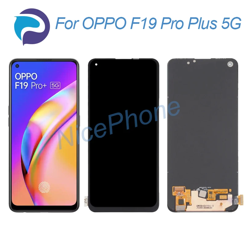 Для OPPO F19 Pro + 5G LCD дисплей кодирующий преобразователь сенсорного экрана в сборе Замена 6,43 