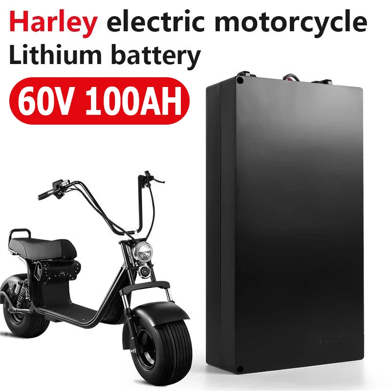 

Harley Electric Car 60V 100Ah Lithium Battery 18650 Battery With BMS for Two Wheel Foldable Citycoco Electric Scooter Bicycle
