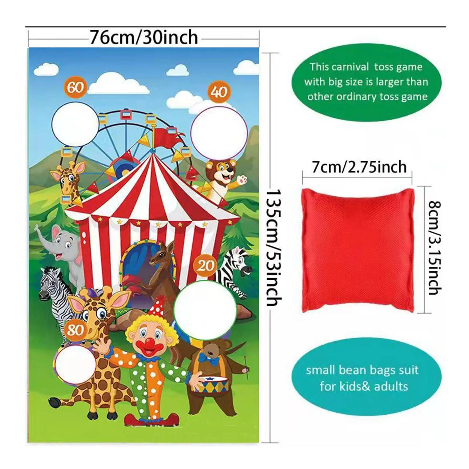 Bean Bags Decorations Toss Game Throwing for Activities Indoor