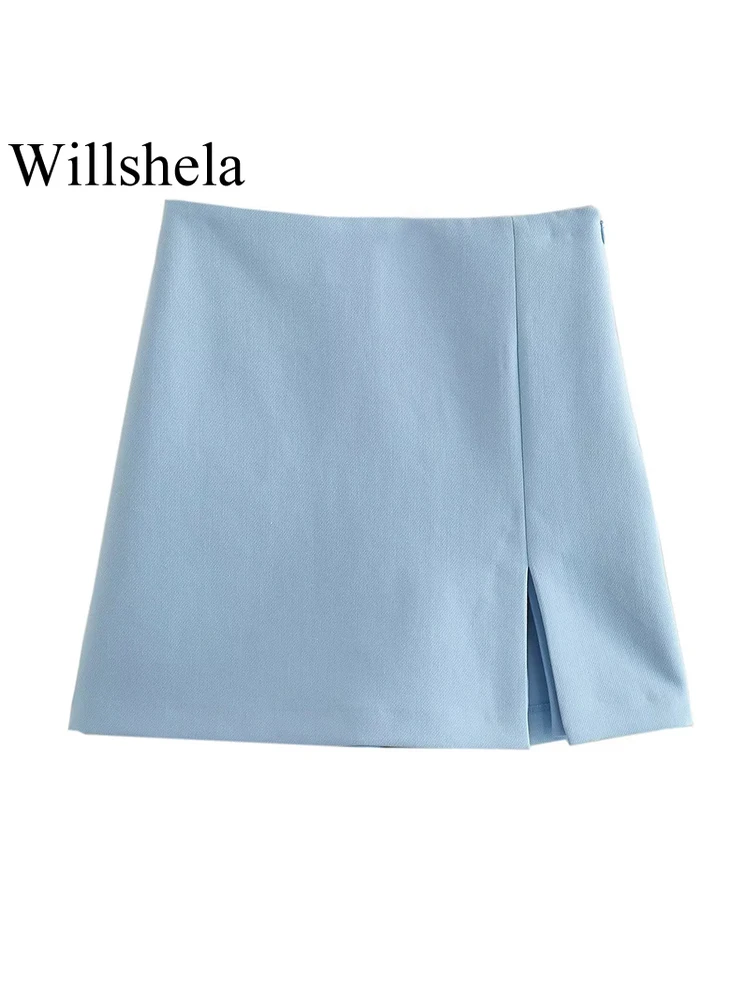 Willshela Women Fashion Solid Skirts Shorts Vintage High Waist