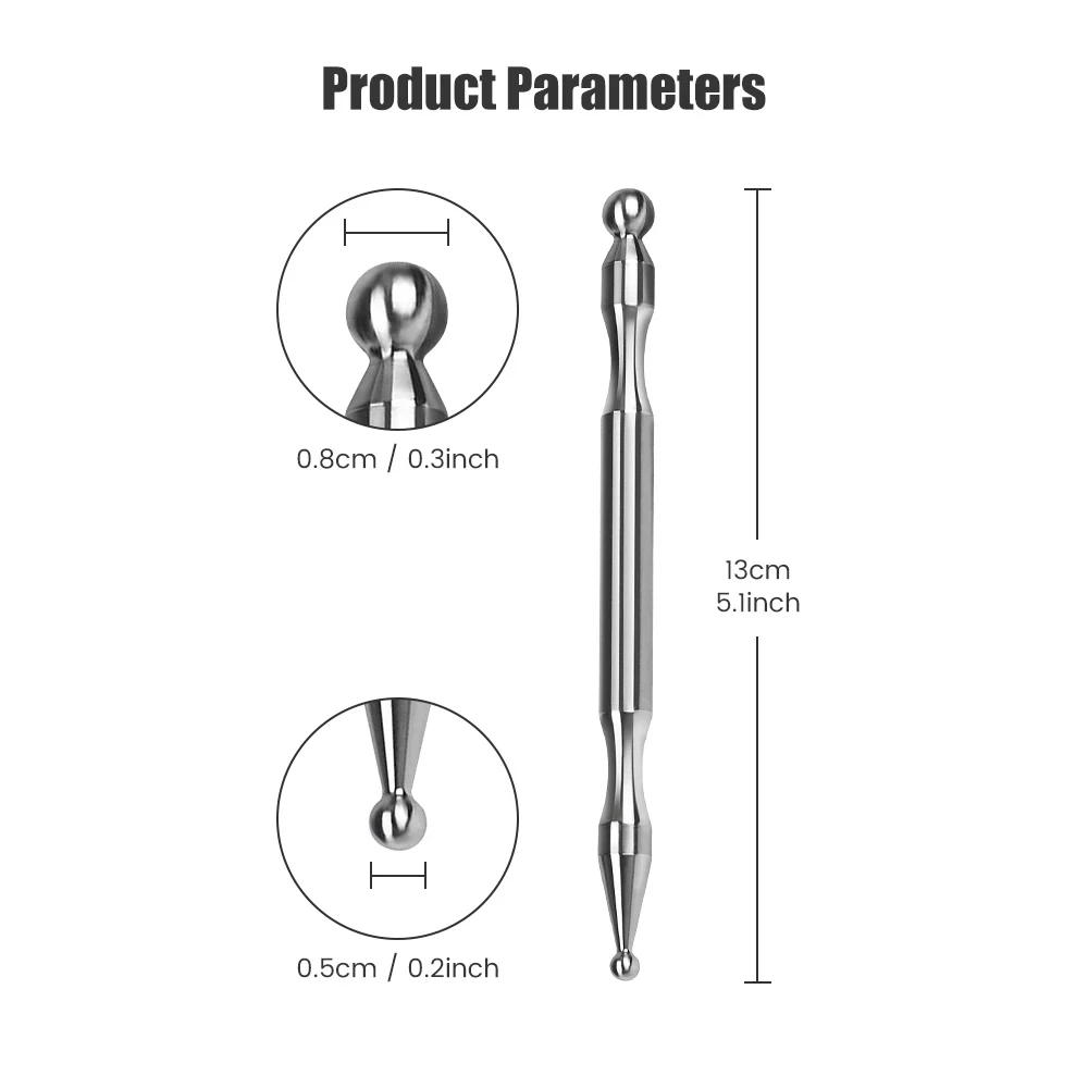 Acupuncture Pen Stainless Steel Deep Tissue Massager Dual Head Facial Reflexology Acupressure Bar for Body Meridian Relief Pain