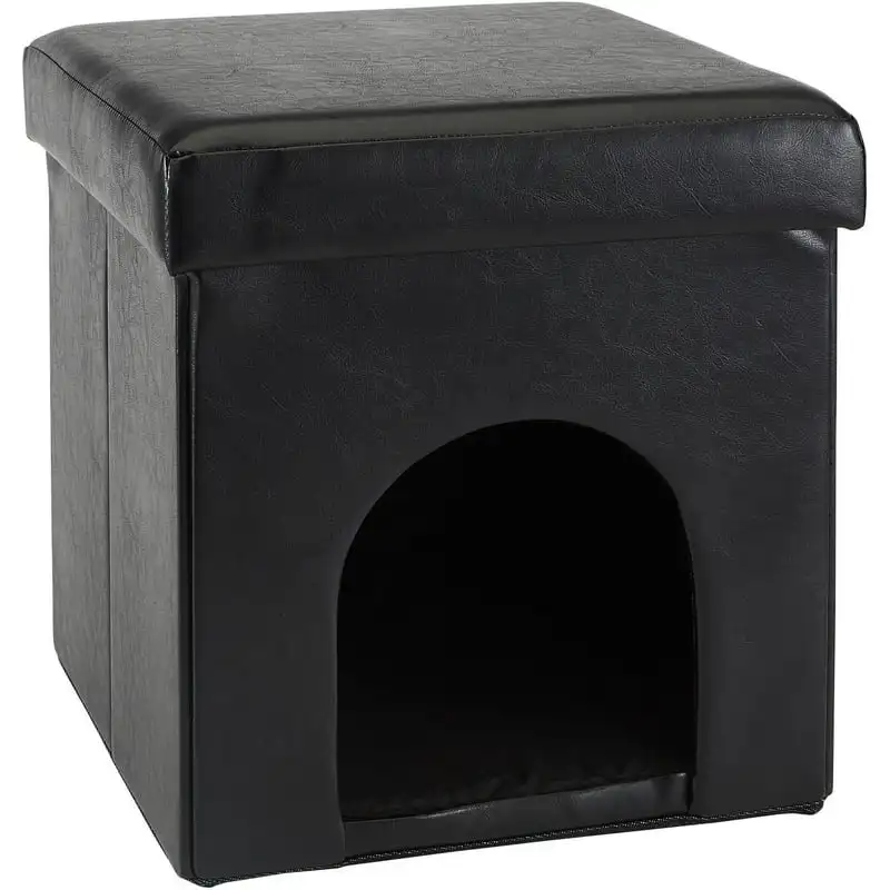 

Foldable Pet Ottoman, Black (15x15x15) Hay bag for rabbits Bunny accessories pet Hay feeder Comedero conejo 강아지 물 급수