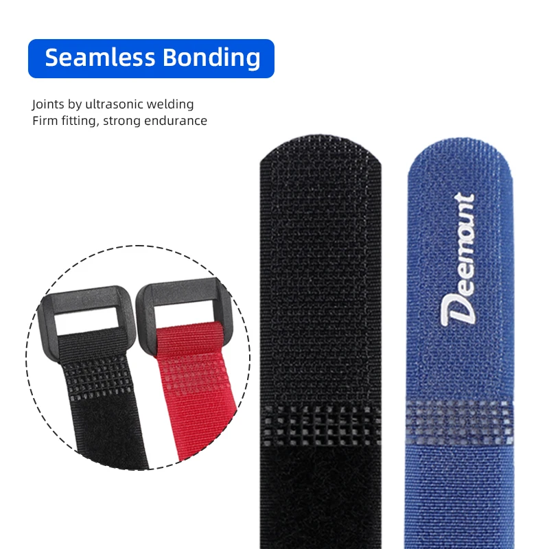 Bicycle Strap 5PCS Deemount Bicycle Nylon Hook/Loop Tape Self Adhesive Strap