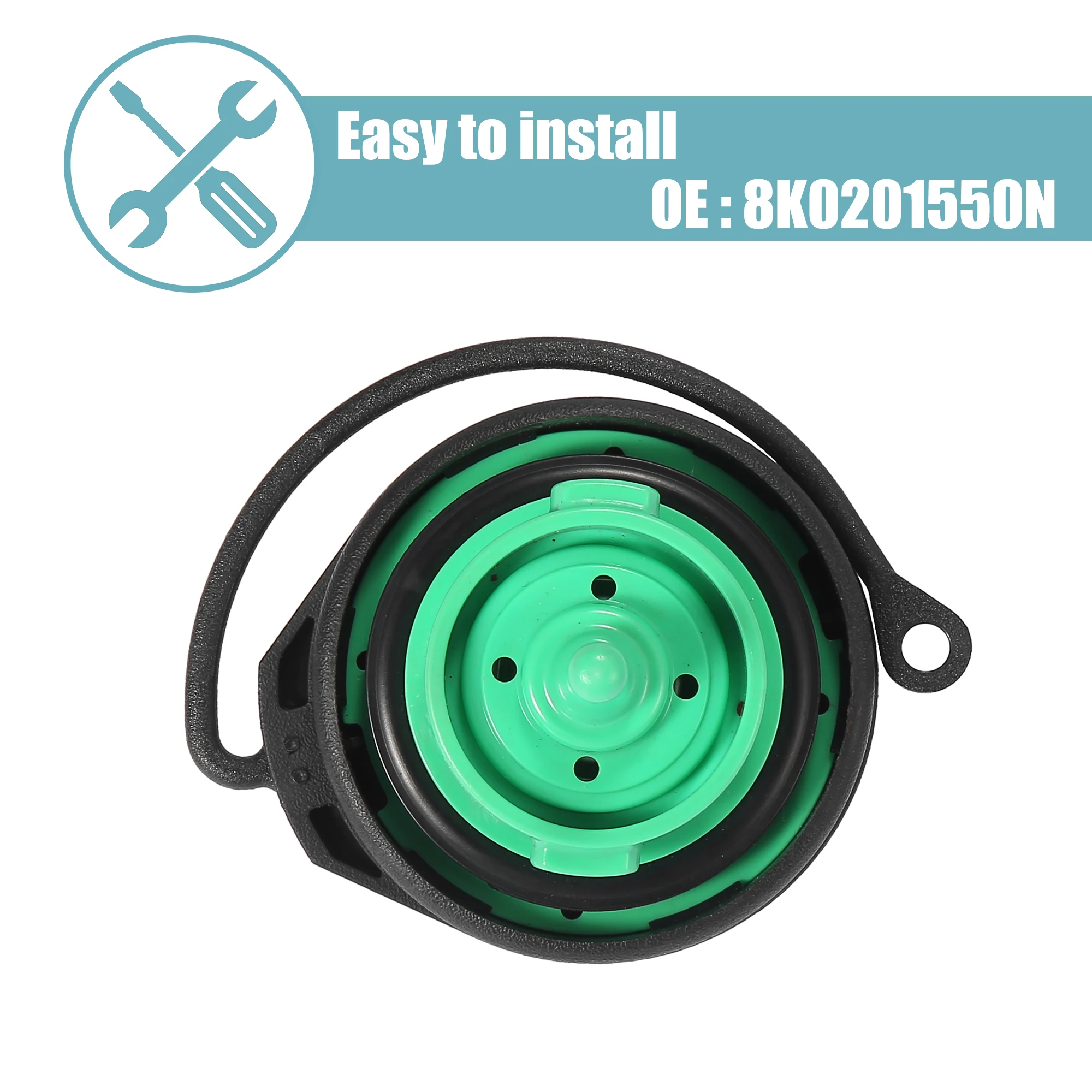 X Autohaux 8K0201550N Car Black Engine Oil Fuel Tank Cap Filler Gas Cap Cover for Audi A4 2009- for Audi Q5 2009-