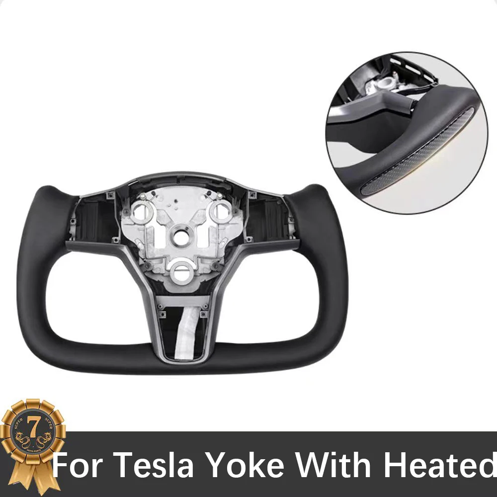 

For Tesla 22-23 Model Y Black Yoke With Heated Steering Wheel Assembly Accessories