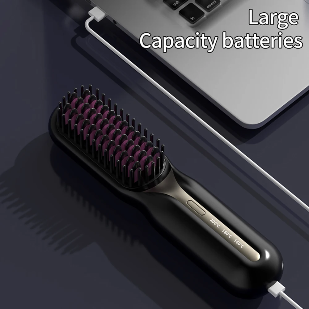 Electric Comb Straight Board Clip Negative Ion Hair Straightening Comb Curling Iron Dual-Use Internal Buckle Does Not Hurt 4