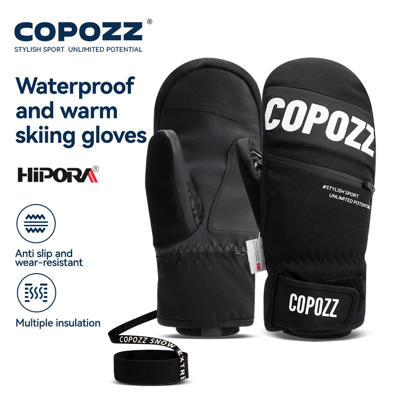 COPOZZ Upgrade Thicken Ski Gloves Winter Men Women 3M Thinsulate Thermal Snowboard Gloves Waterproof Warm Mittens Ski snow gloves